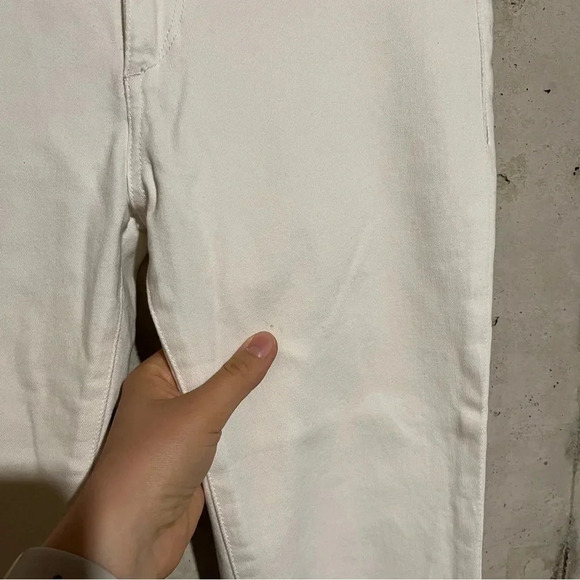 DL1961 Margaux Instasculpt Skinny Ankle Distressed Knee Tear Jeans White Size 26 - Picture 2 of 10